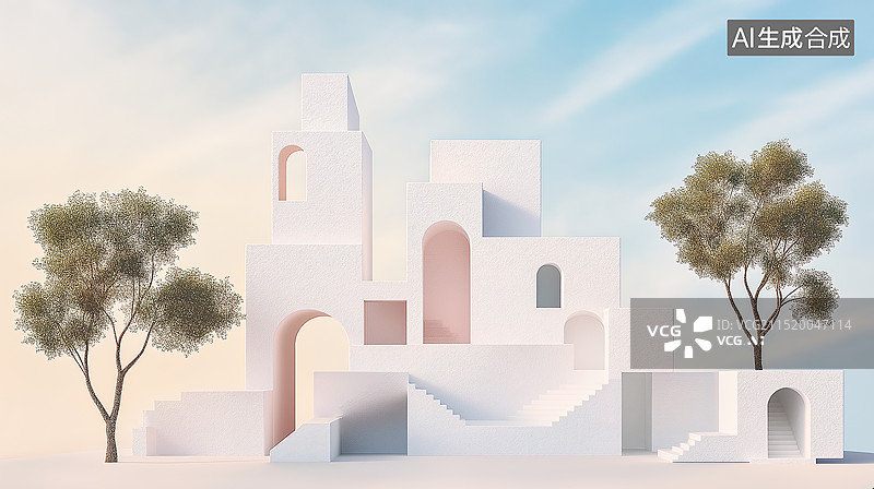 【AI数字艺术】抽象极简艺术建筑图片素材