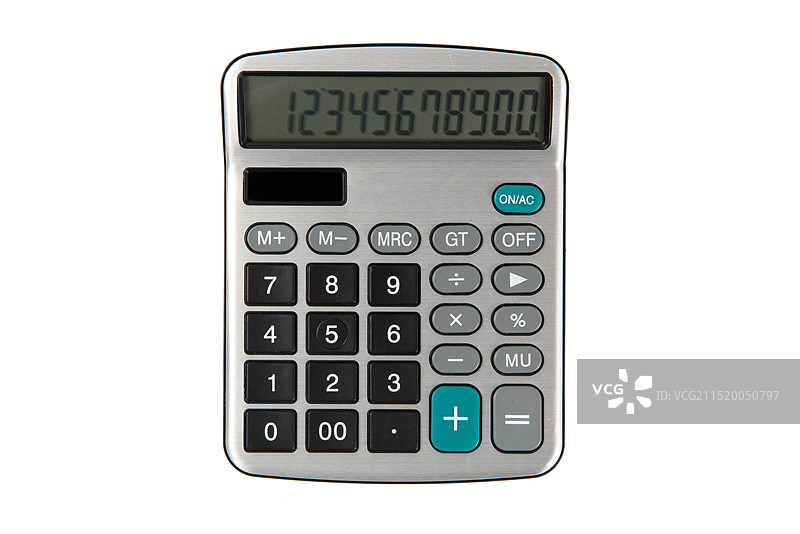 白色背景上的一个计算器图片素材