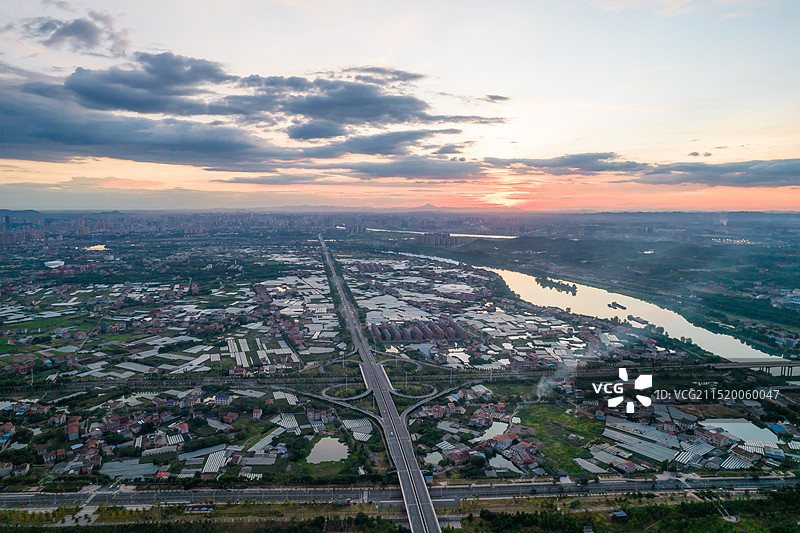 中国湖南省衡阳市船山东路茶山坳湘江风光图片素材