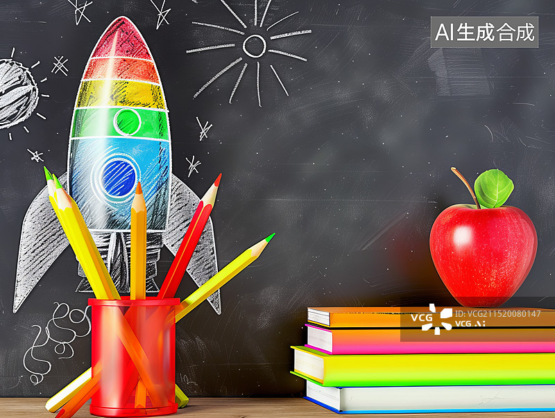 【AI数字艺术】火箭与知识的碰撞图片素材