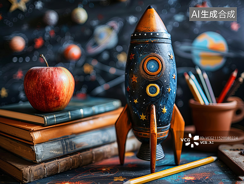 【AI数字艺术】火箭与知识的碰撞图片素材