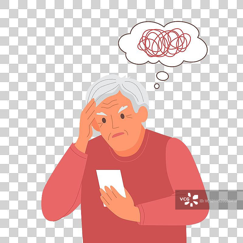 老年痴呆症导致老人失忆图片素材