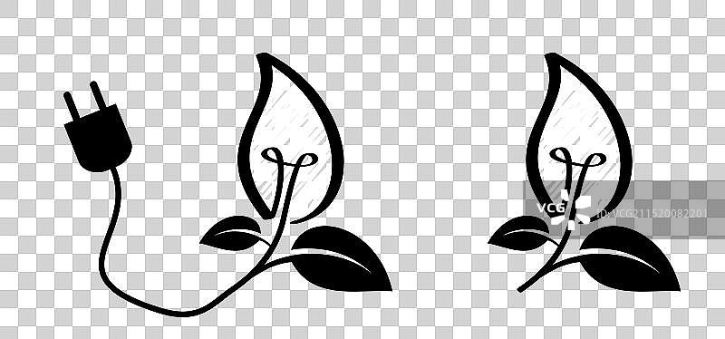 绿色环保节能灯泡创意图片素材