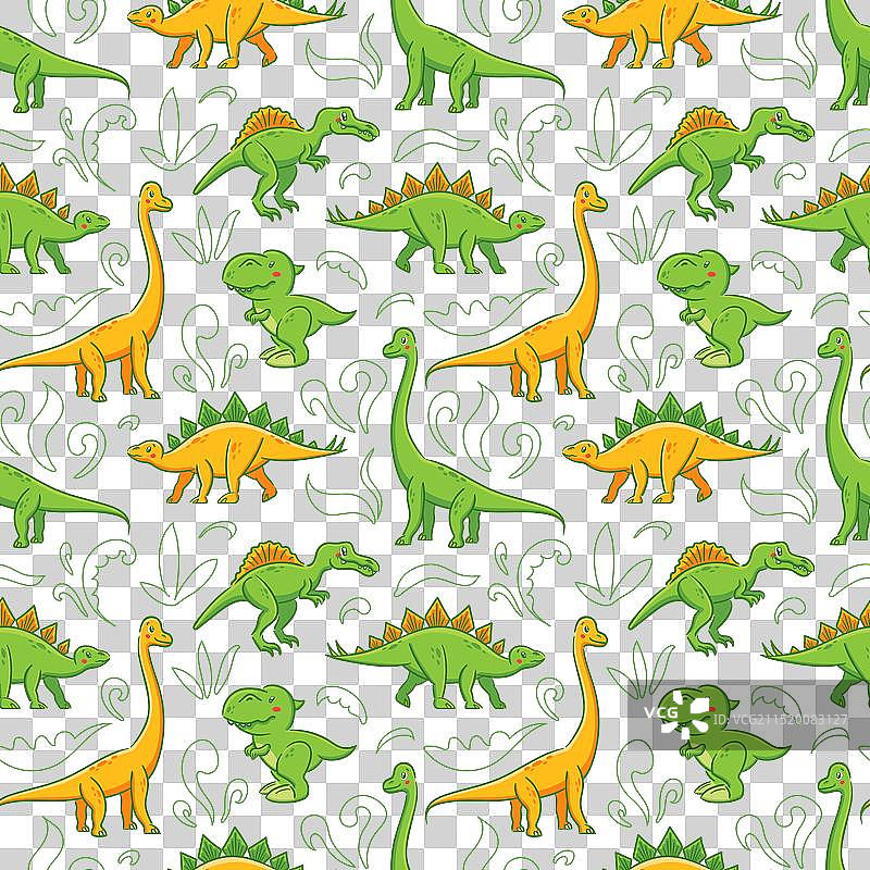 亚洲可爱风恐龙图案设计图片素材