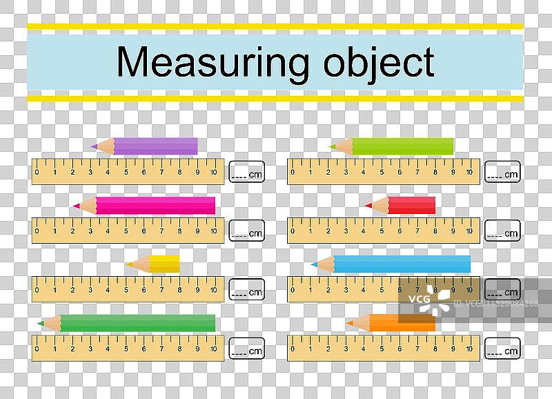 用直尺测量铅笔的长度图片素材