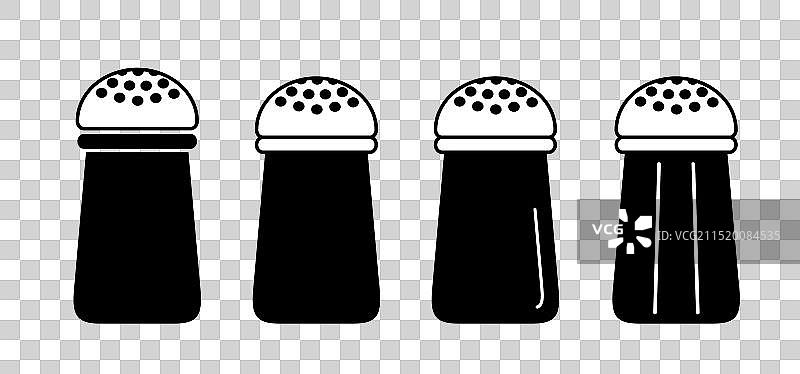 胡椒和盐调味瓶图片素材