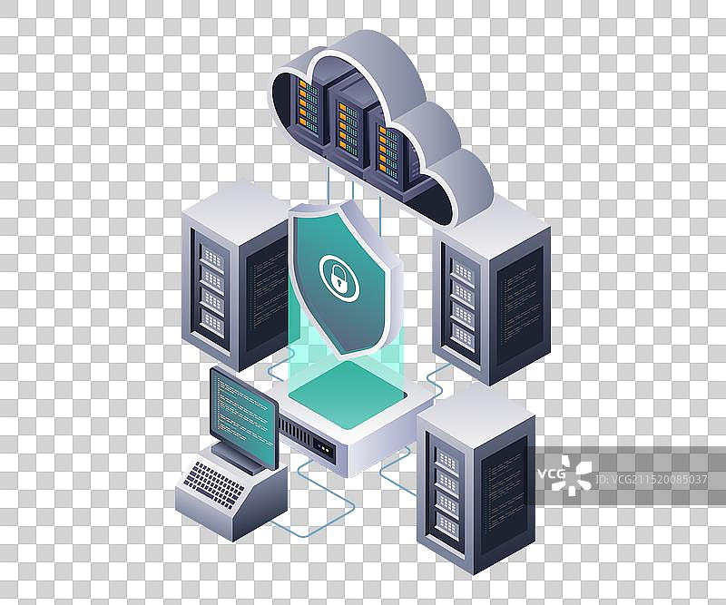 云服务器数据分析的端点安全性图片素材