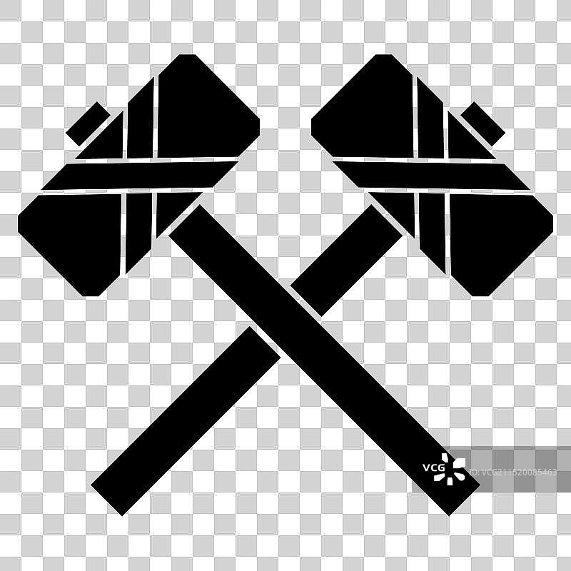 两把交叉的锤子图片素材