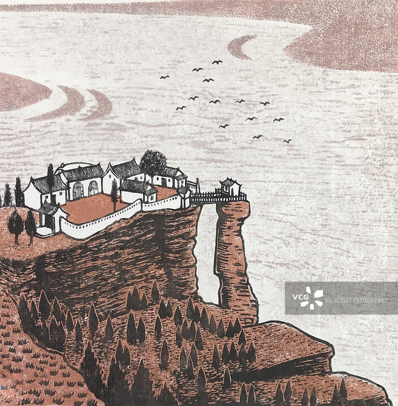 《香炉古寺守黄河》图片素材