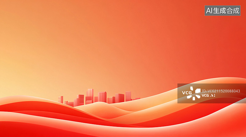 【AI数字艺术】建军节建党节红色古代建筑国庆节商务背景图片素材