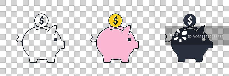 白色背景上的储蓄罐图标符号图片素材