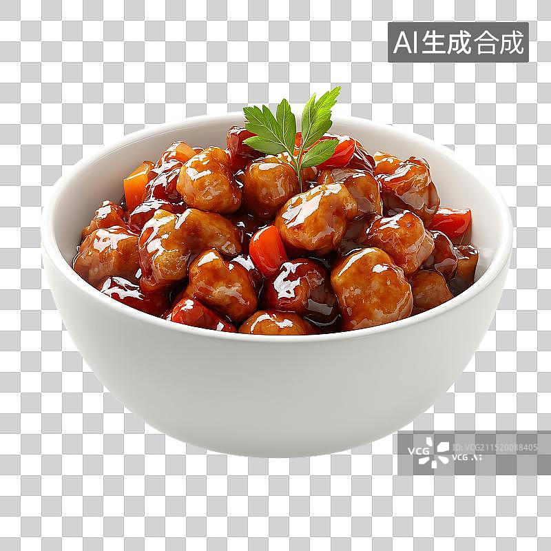 【AI数字艺术】3D咕咾肉美食元素图片素材