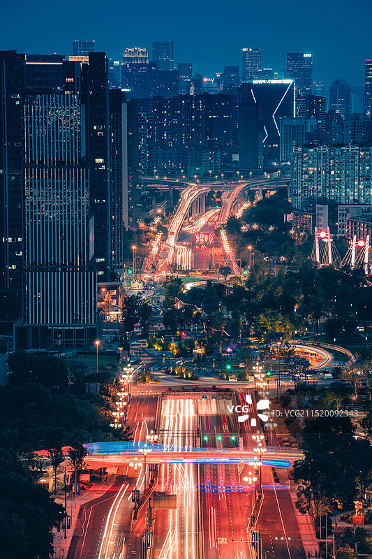 俯瞰成都新金牛公园夜景图片素材