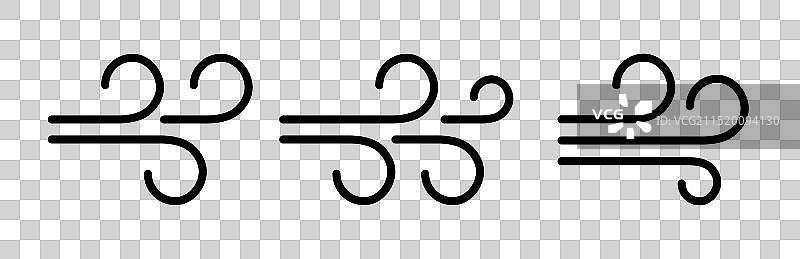 风吹线条清新空气云朵图标图片素材