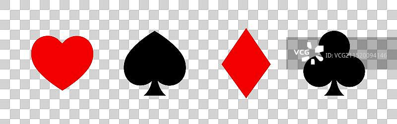 扑克牌符号图像（白色背景）图片素材