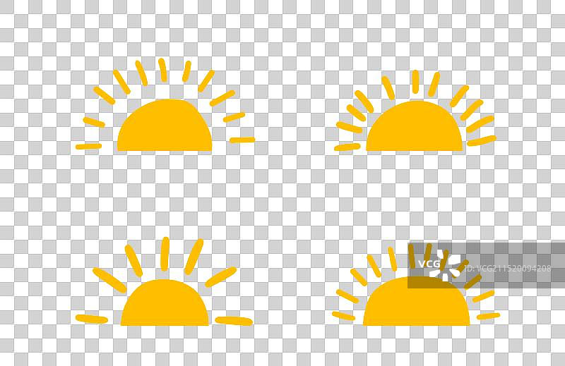 黄色半日剪影图标标志图片素材