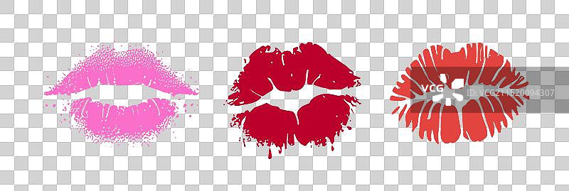 嘴唇亲吻印记口红印记妆容图标图片素材