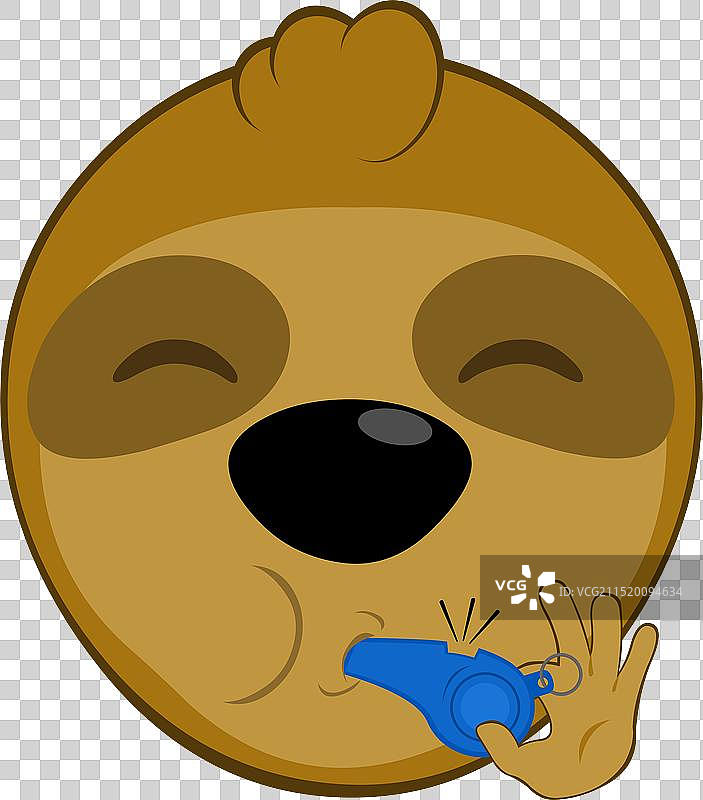 吹口哨的树懒头像图片素材