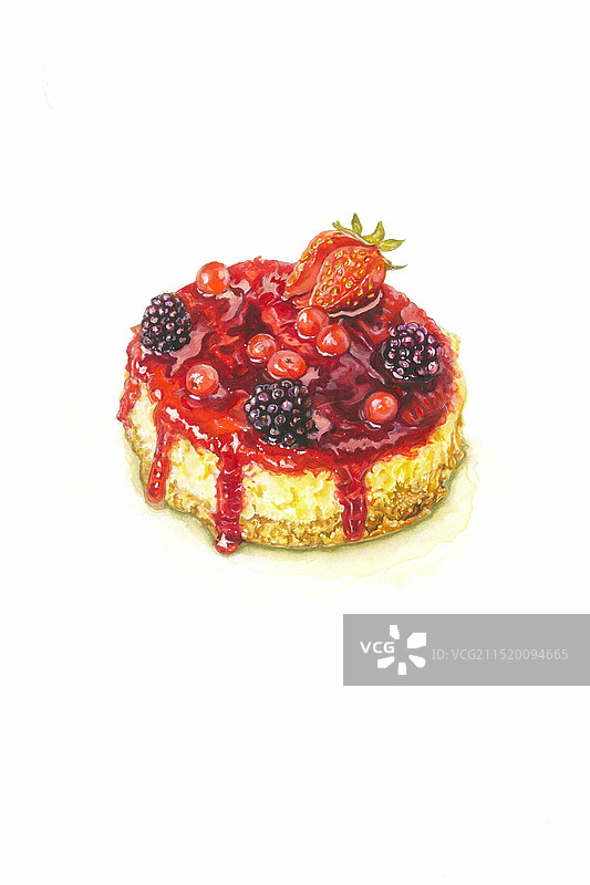 红色莓果蛋糕图片素材