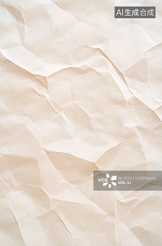 【AI数字艺术】皱纹纸张纹理的特写褶皱纸张纹理背景素材图片素材