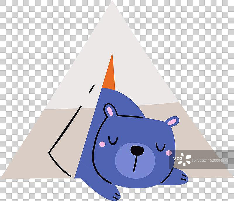 熊在帐篷里睡觉图片素材