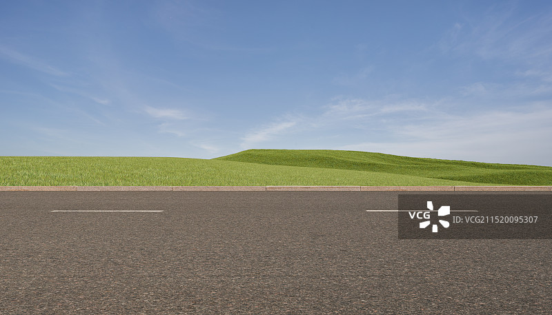 沥青公路_草原图片素材