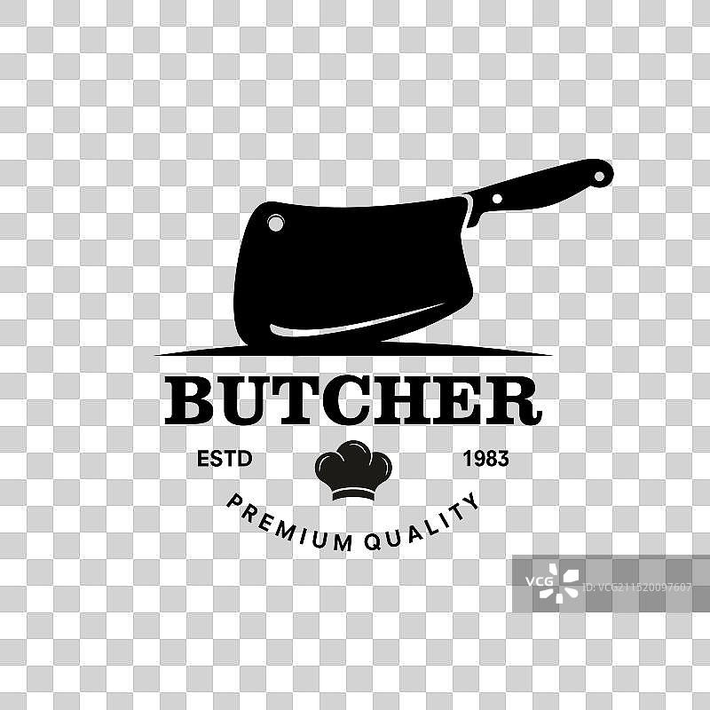 复古屠宰店用交叉切肉刀图片素材