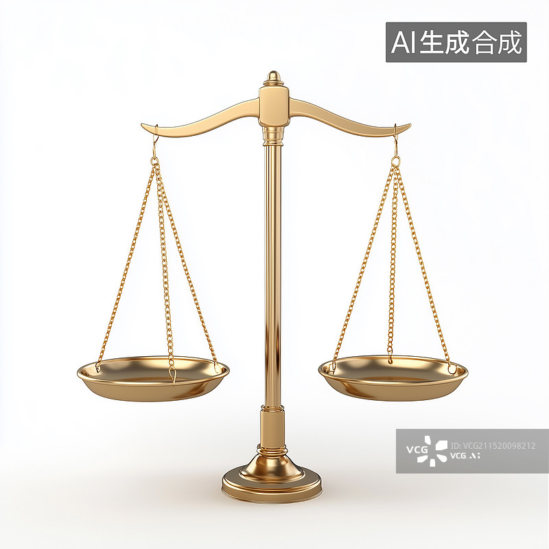【AI数字艺术】金色天平法律公正公平金融平衡图片素材