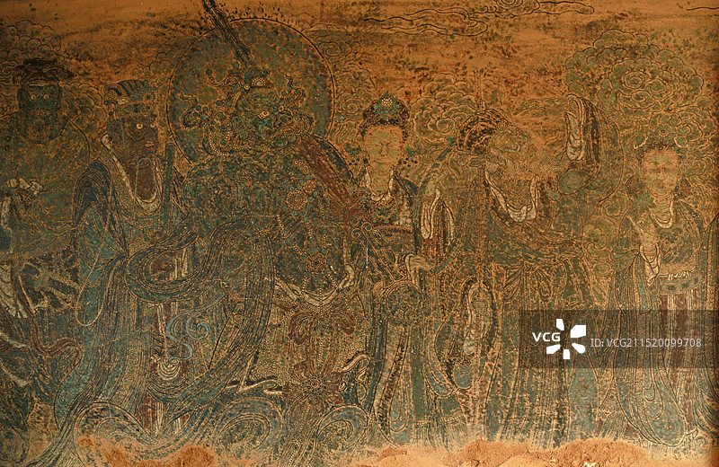 锦州义县奉国寺大雄殿内壁画图片素材