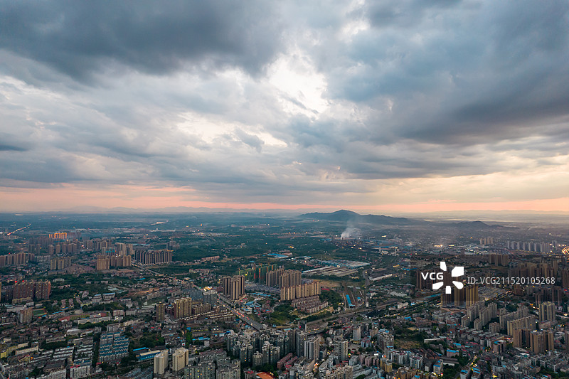 湖南省衡阳市雁峰区城市天际线航拍风光图片素材