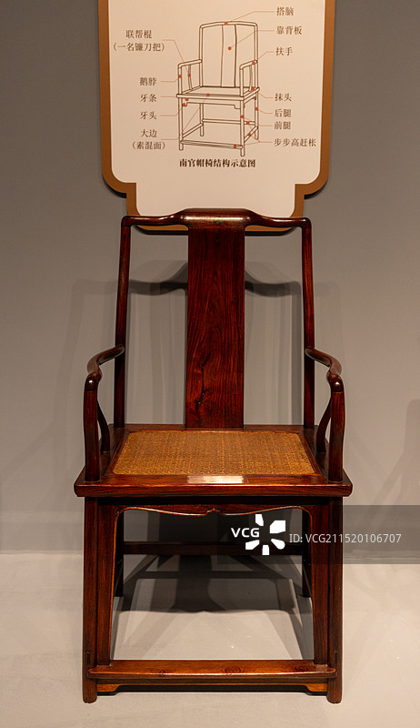 黄花梨壶门牙子南官帽椅图片素材