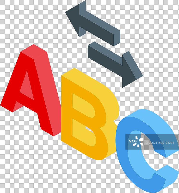带有ABC方块的语言交流概念图片素材