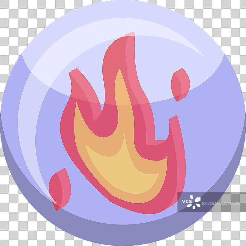 描绘球体上燃烧火焰的火球图标图片素材
