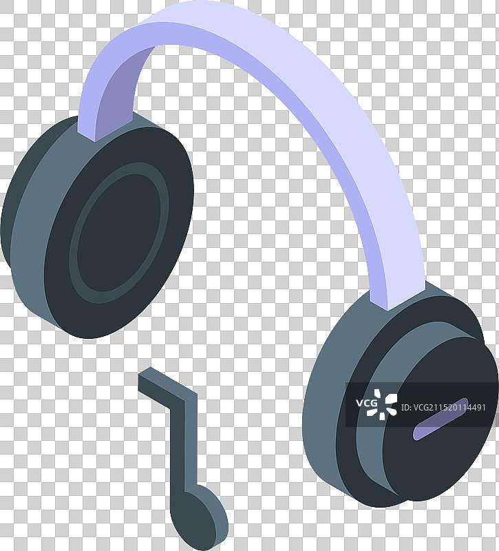 戴无线耳机听音乐2.5D插画图片素材