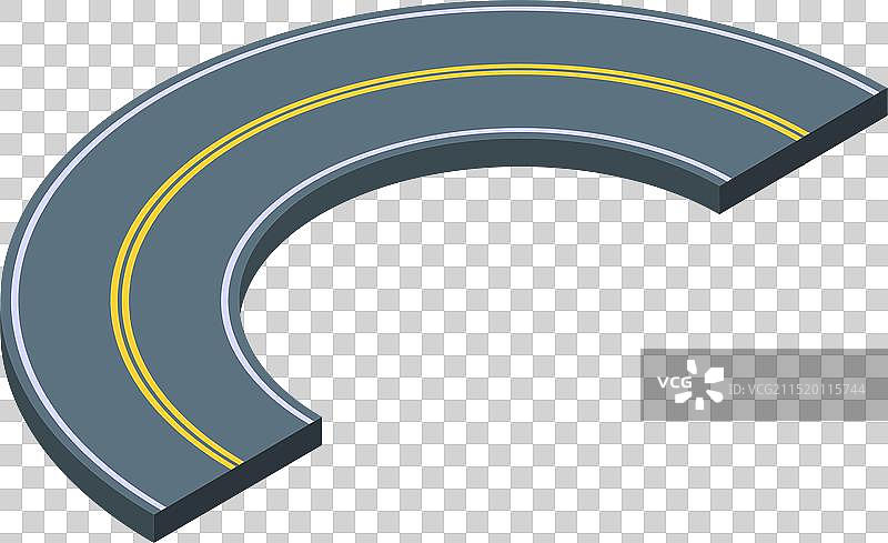 2.5D沥青路U型弯道图片素材