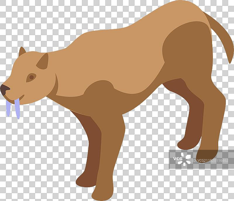 2.5D剑齿虎史前动物图片素材