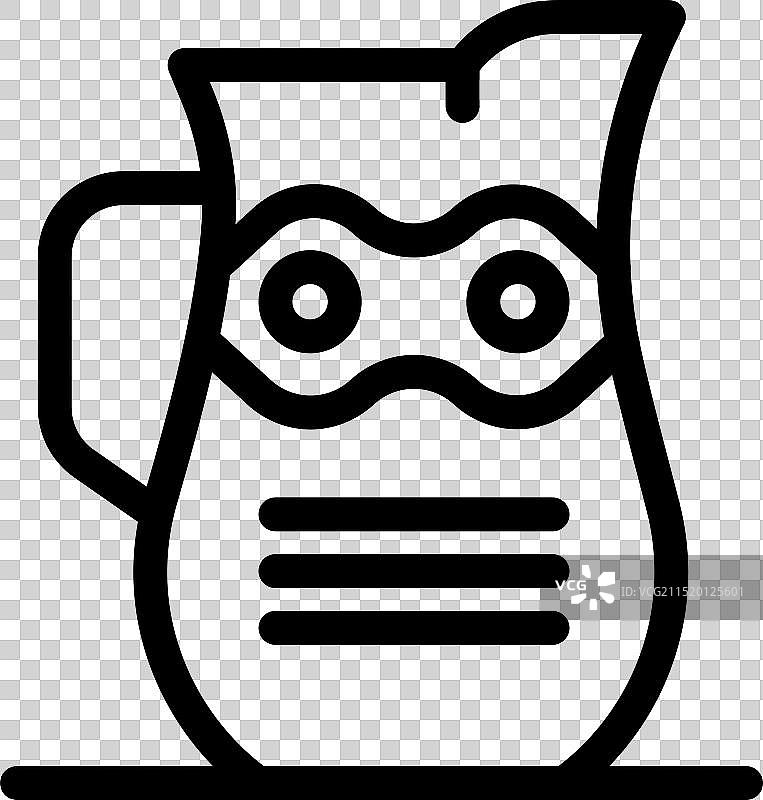 戴着超级英雄面具的玻璃水壶图片素材