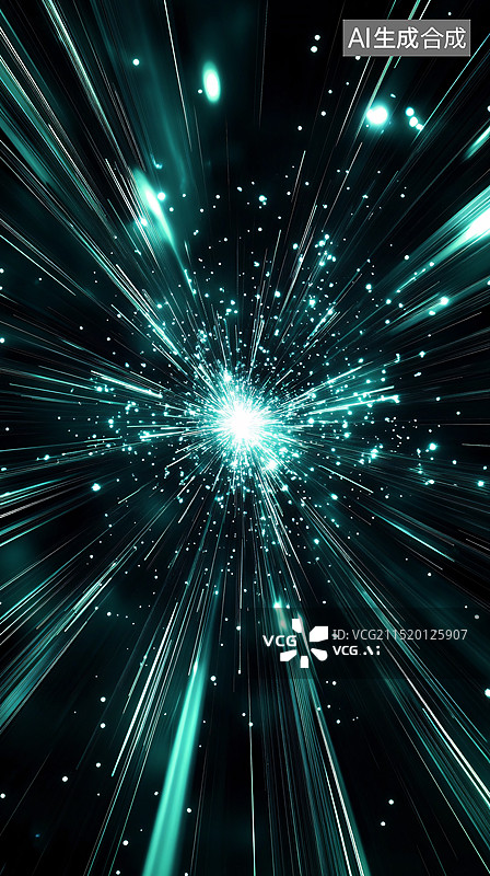 【AI数字艺术】绿色镭射线发散抽象背景图片素材