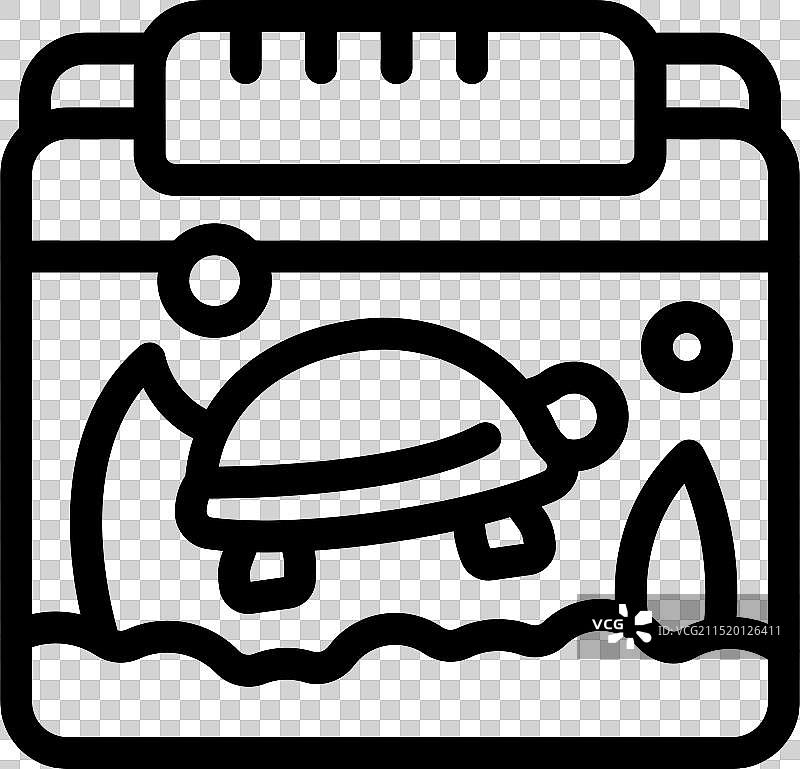 带水和过滤系统的乌龟水族箱图片素材