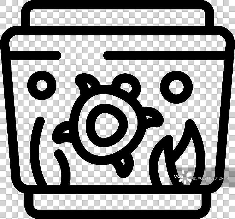 水族馆中游动的海龟与海藻图片素材