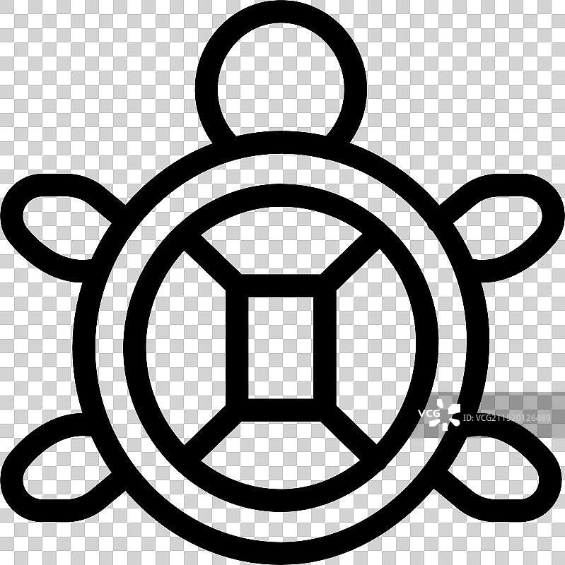 龟壳黑白线条艺术画图片素材