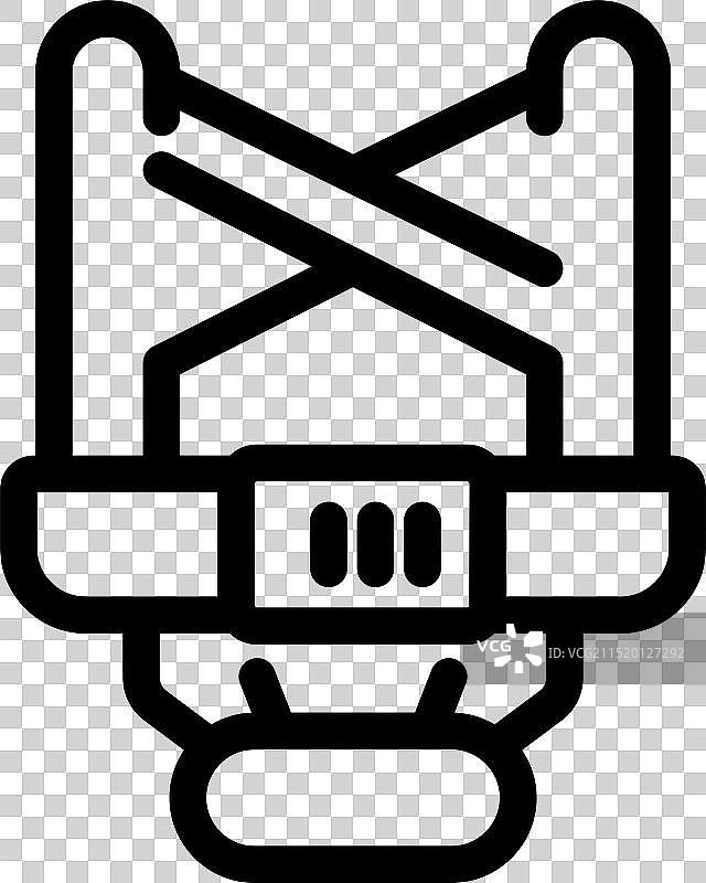 带有安全带系统的婴儿背带图标图片素材
