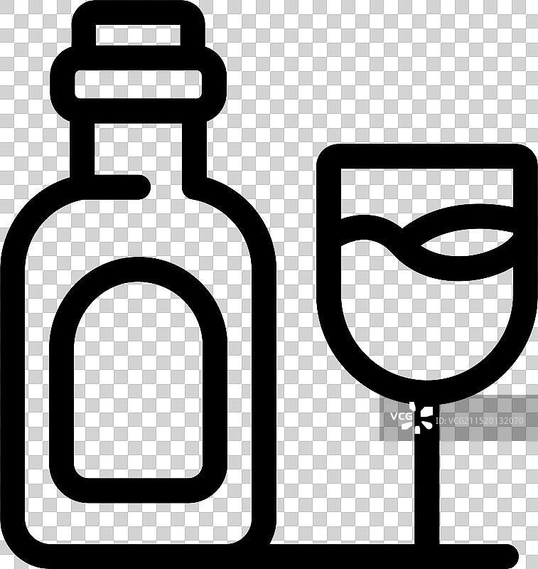 酒瓶和盛满葡萄酒的酒杯图片素材