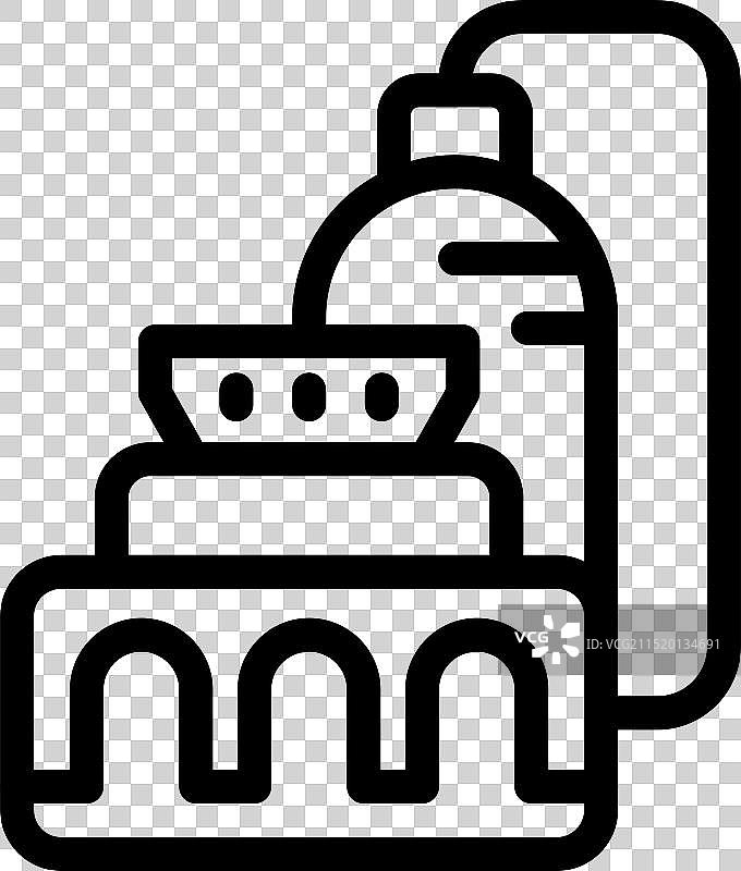 工业建筑下的船舶图片素材