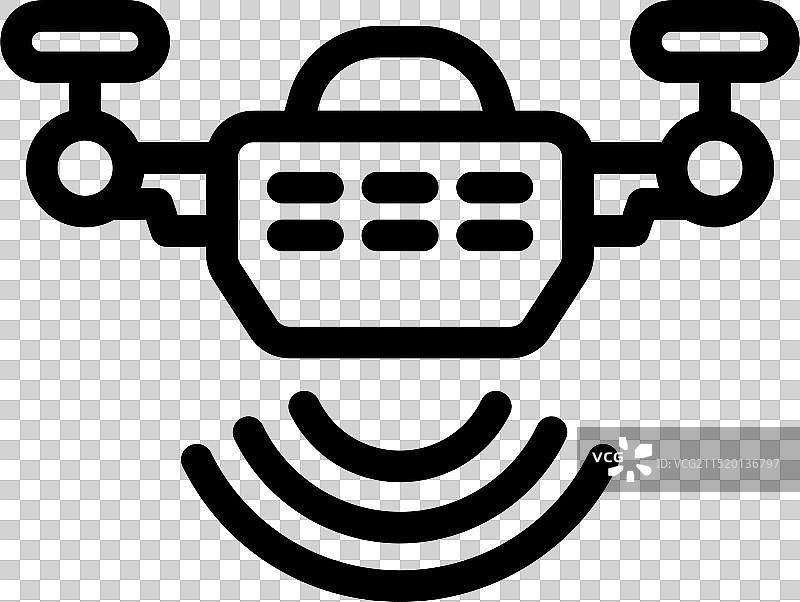 无人机发射无线电波进行远程控制图片素材