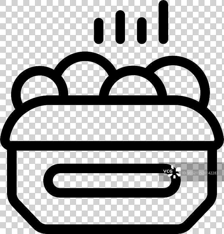 打开的饭盒，展示着里面的热气腾腾的食物图片素材