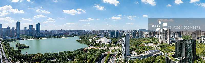 合肥天鹅湖全景图片素材