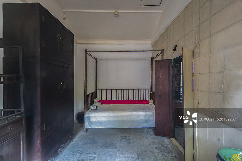 北京鲁迅博物馆鲁迅故居：起居室西屋鲁迅原配朱安卧室图片素材