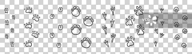 黑白动物什锦合集图片素材