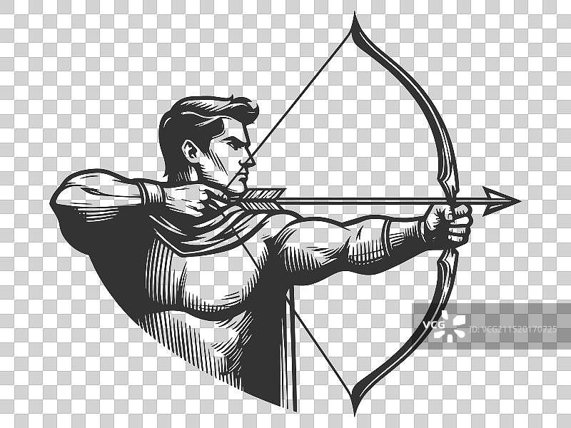 弓箭手瞄准弓箭图片素材